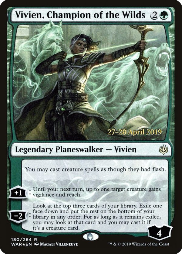 Vivien, Champion of the Wilds [War of the Spark Prerelease Promos] For Discount